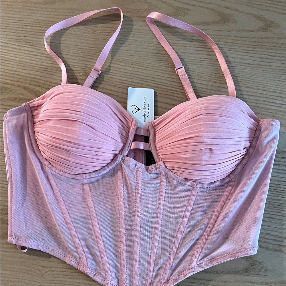 Windsor Pink Ruched Corset Bra